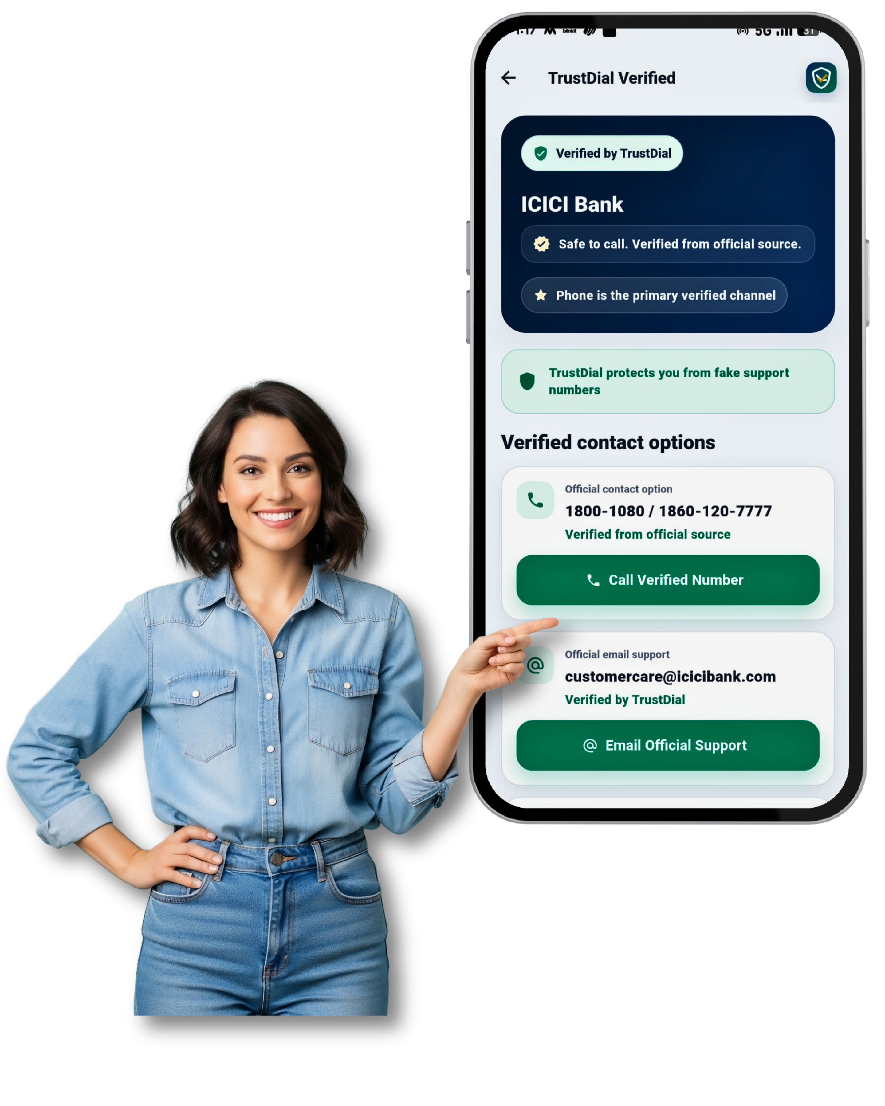 TrustDial verified contact preview